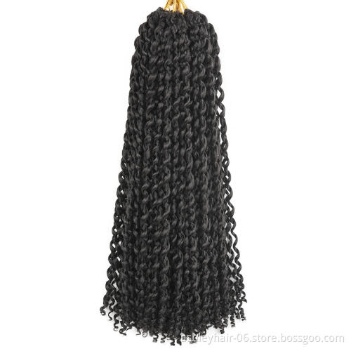 Pre Looped Black Synthetic Crochet Hair Curly Crochet Water Wave Braid